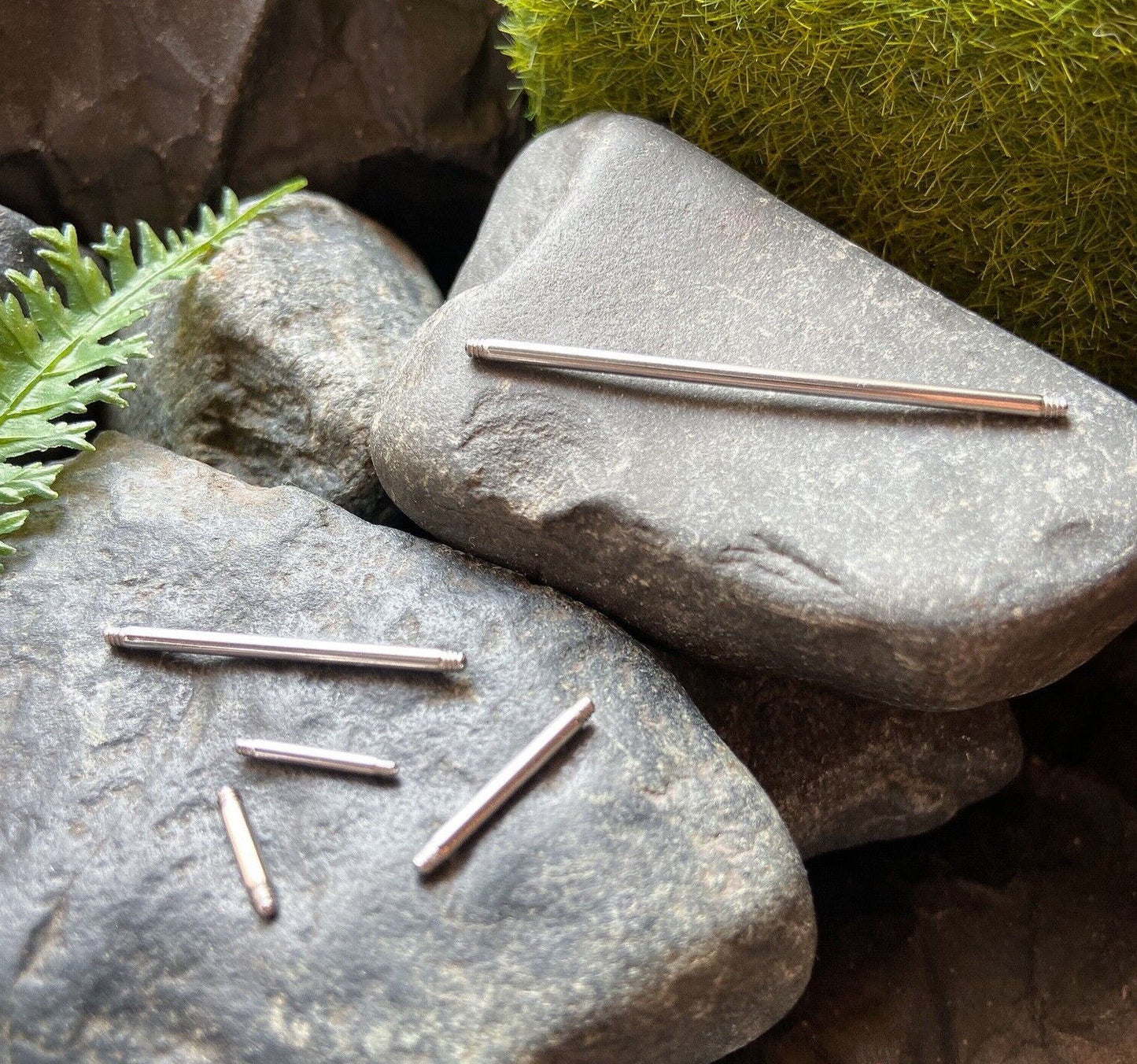 Body Jewelry Replacement Parts - 10pk 316L Surgical Steel Straight Bars Barbells