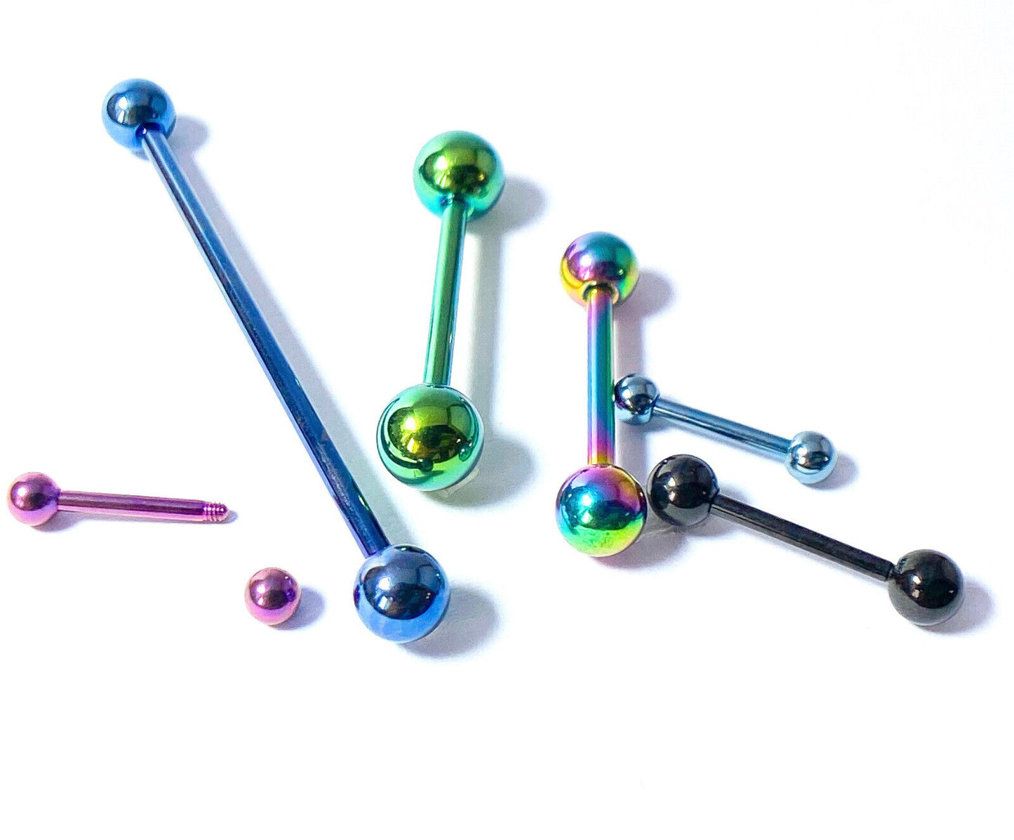 1pc Titanium Straight Barbell Tongue, Industrial, Tragus, Eyebrow, Nipple Ring