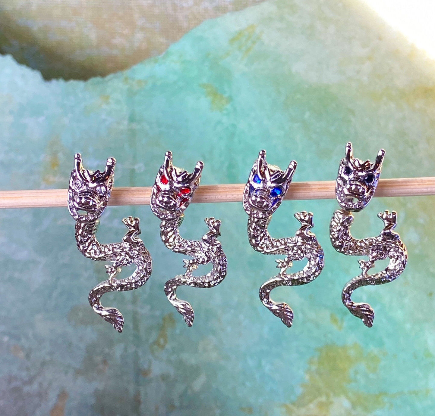 1pc CZ Gem Eyes Dragon Two-Part Belly Ring Navel Piercing Pierced Naval Jewelry