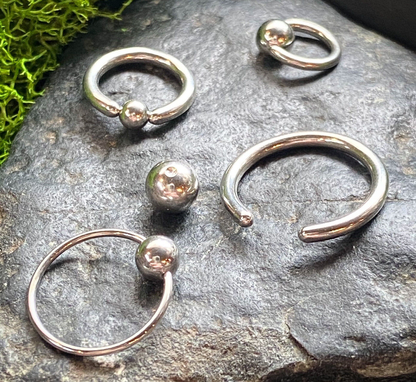 1pc Surgical Steel Captive Bead Ring Nipple Eyebrow CBR 18g, 16g, 14g