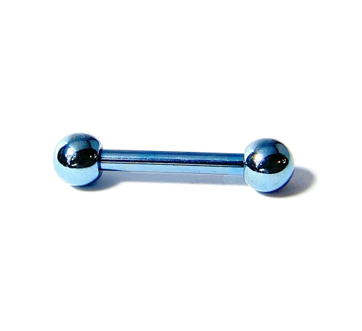 1pc Titanium Straight Barbell Tongue, Industrial, Tragus, Eyebrow, Nipple Ring (Color: Light Blue)