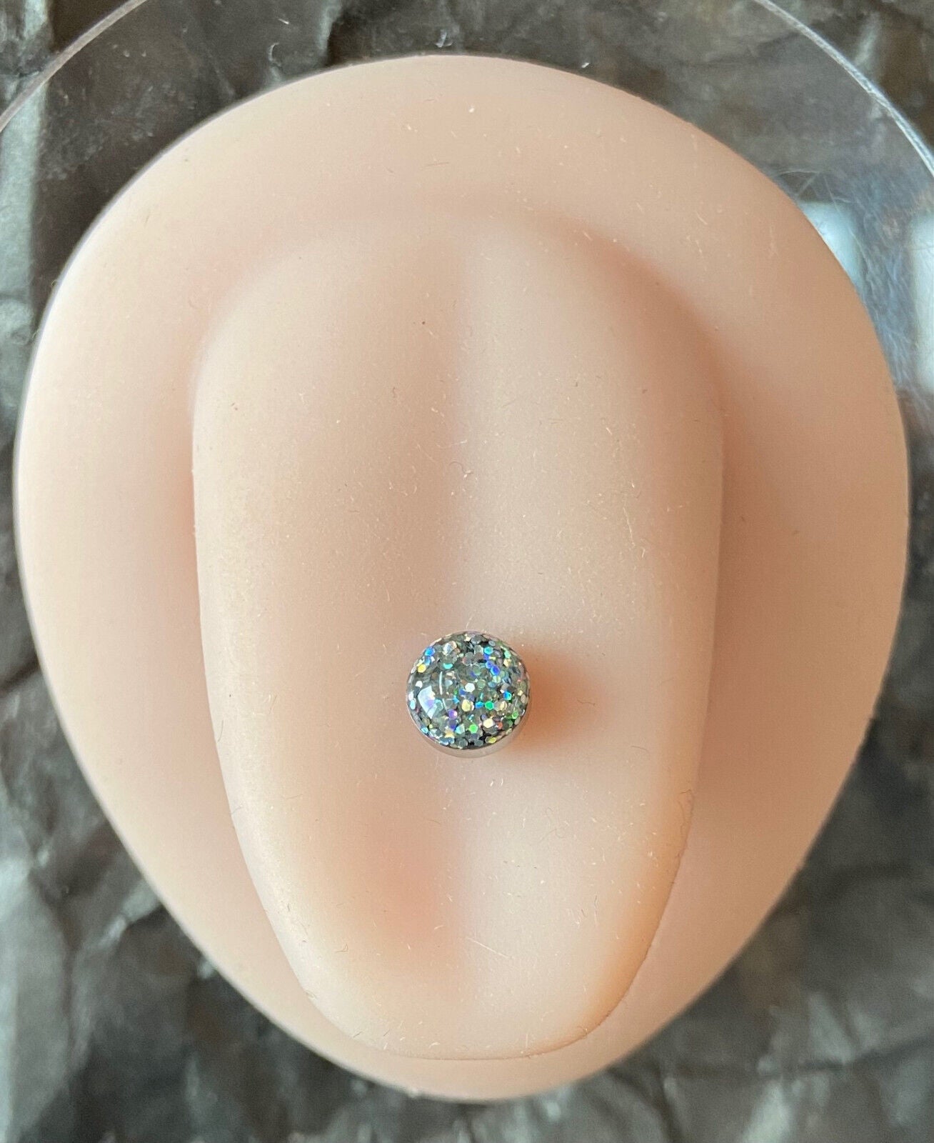 4pc Value Pack Glitter Ball Steel Tongue Rings 14g Tounge Body Jewelry