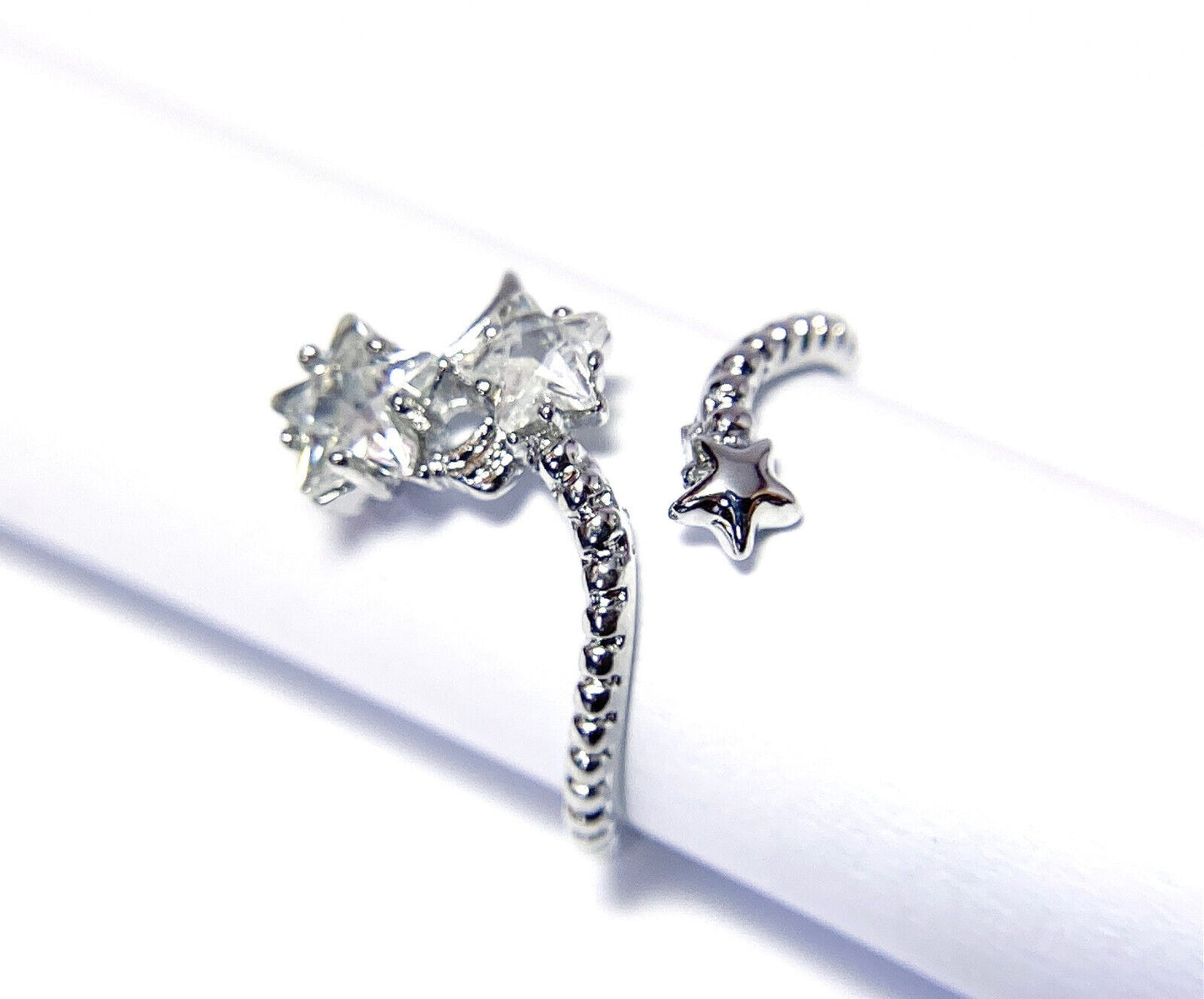 Stars Multi-Paved CZ Gems Adjustable Nail Ring / Toe Ring