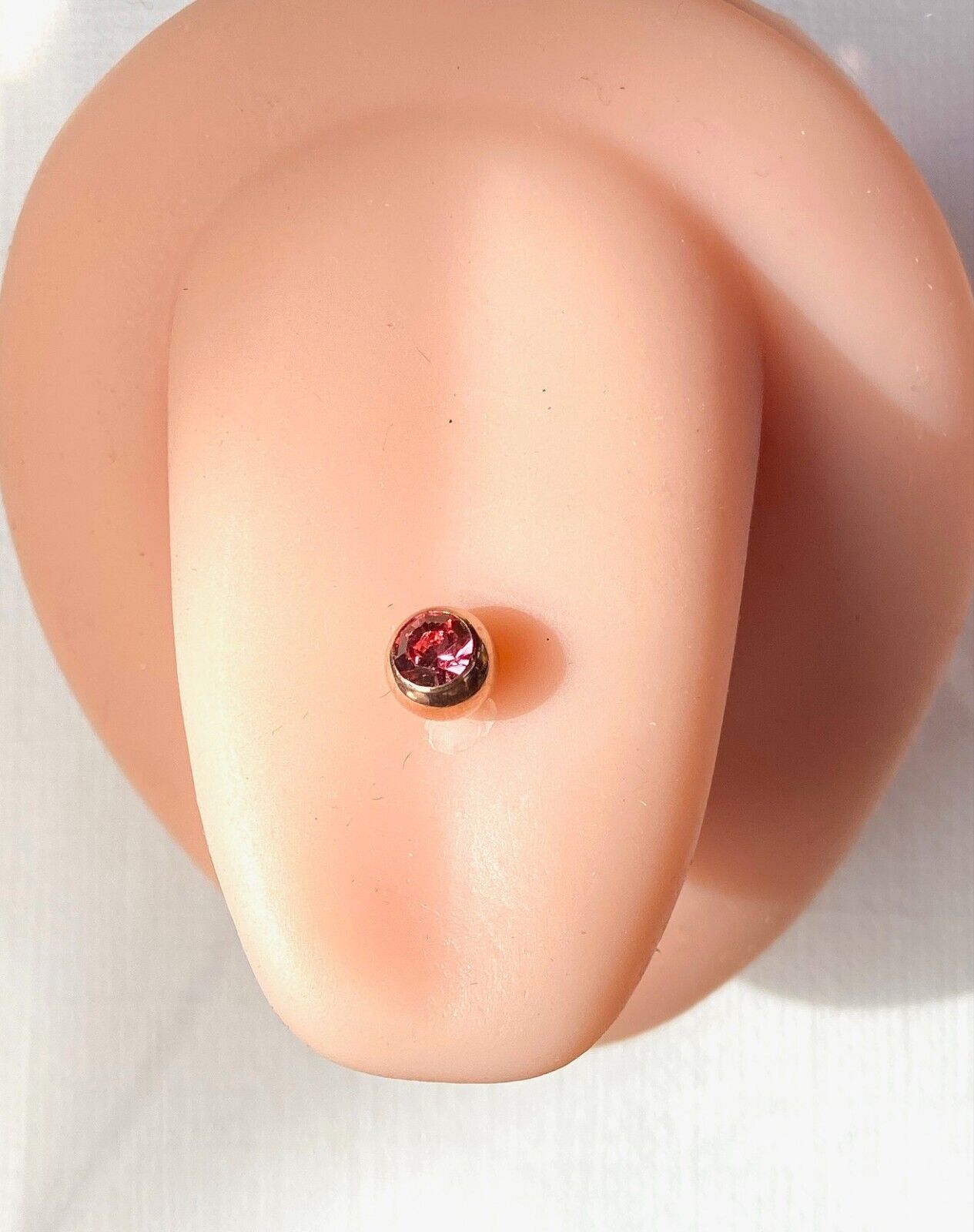 1pc Gem Ball Rose Gold Ion Plated 316L Surgical Steel Tongue Ring Tounge Barbell