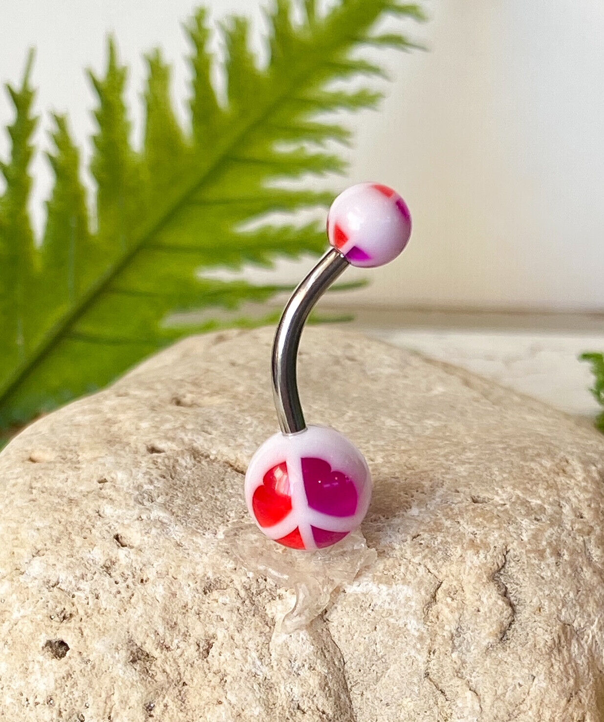 8pc Value Pack Peace Sign UV Acrylic Belly Rings Navel Piercing Pierced Naval