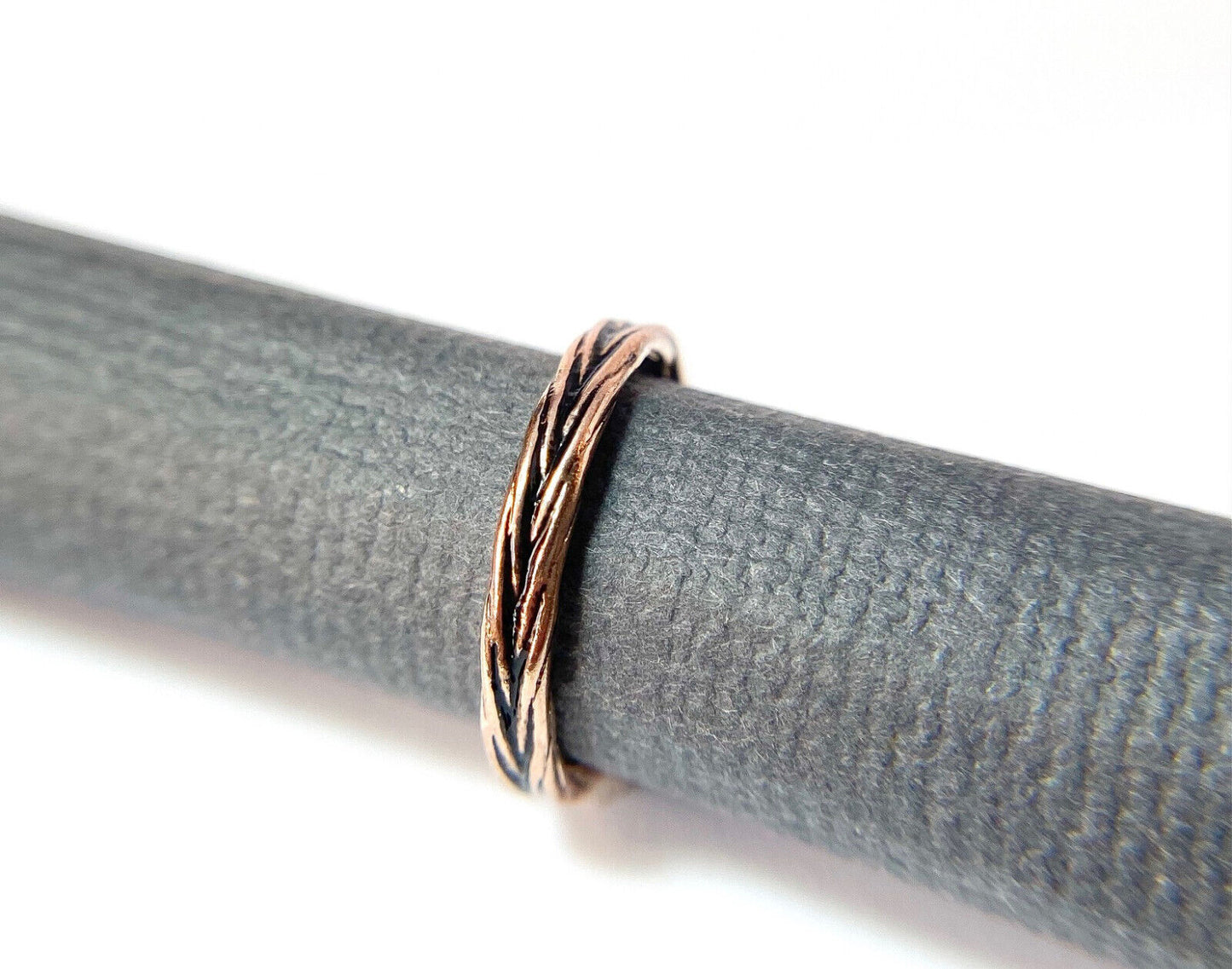 Braided Design Adjustable Mid Ring / Toe Ring Jewelry (Color: Rose Gold)