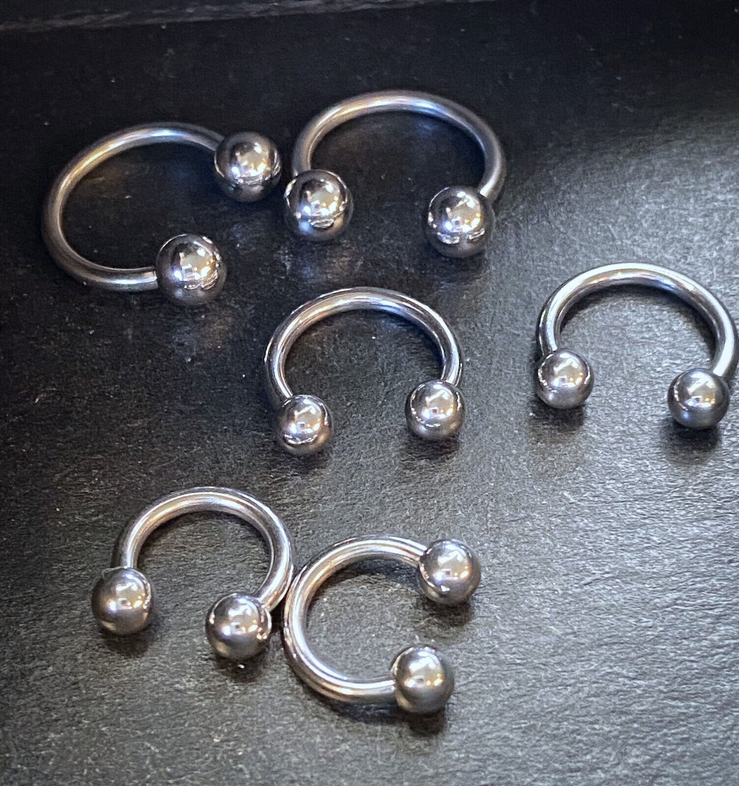 3 PAIR Value Pack 316L Surgical Steel Circular Barbells Horseshoes - 14g or 16g (Gauge (Thickness): 14g (1.6 mm))