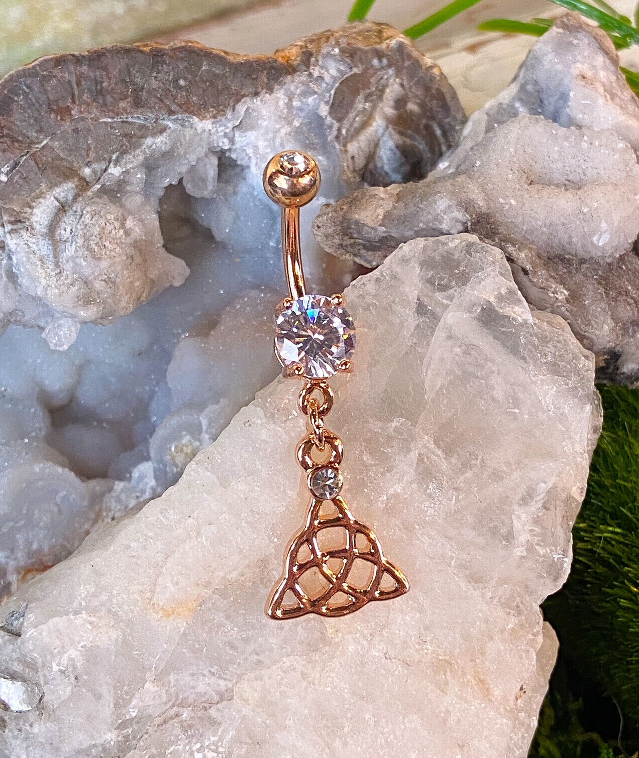 1pc Rose Gold Plated Celtic Knot Belly Ring Navel Piercing Pierced Naval Jewelry