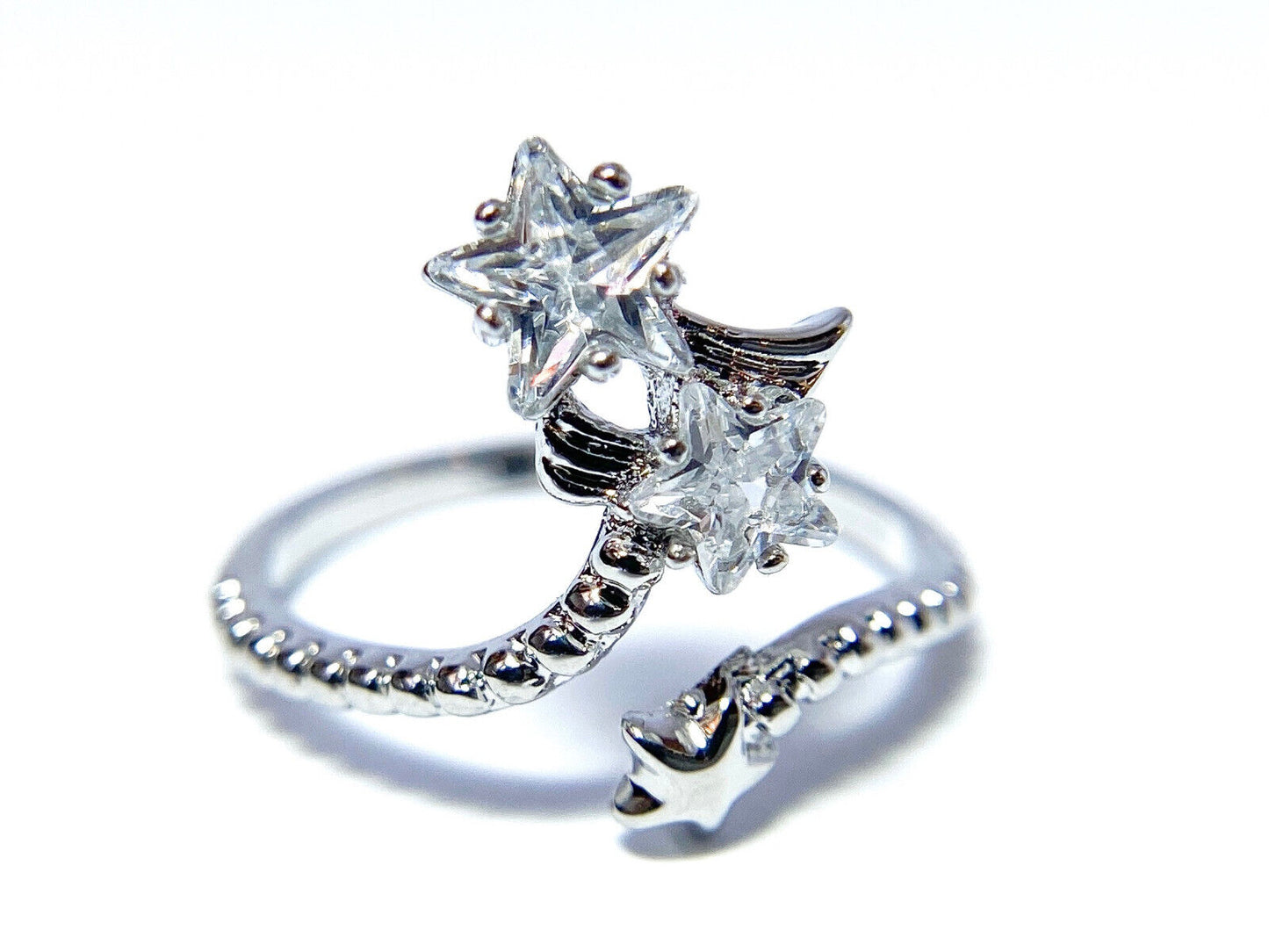 Stars Multi-Paved CZ Gems Adjustable Nail Ring / Toe Ring