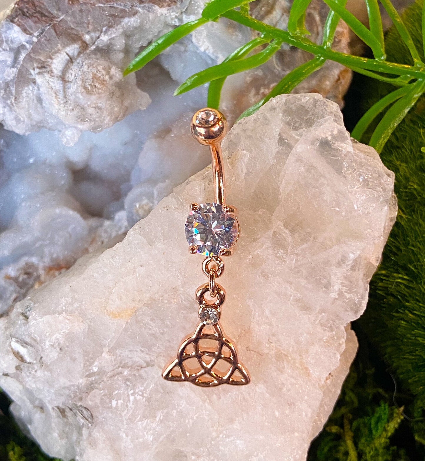 1pc Rose Gold Plated Celtic Knot Belly Ring Navel Piercing Pierced Naval Jewelry