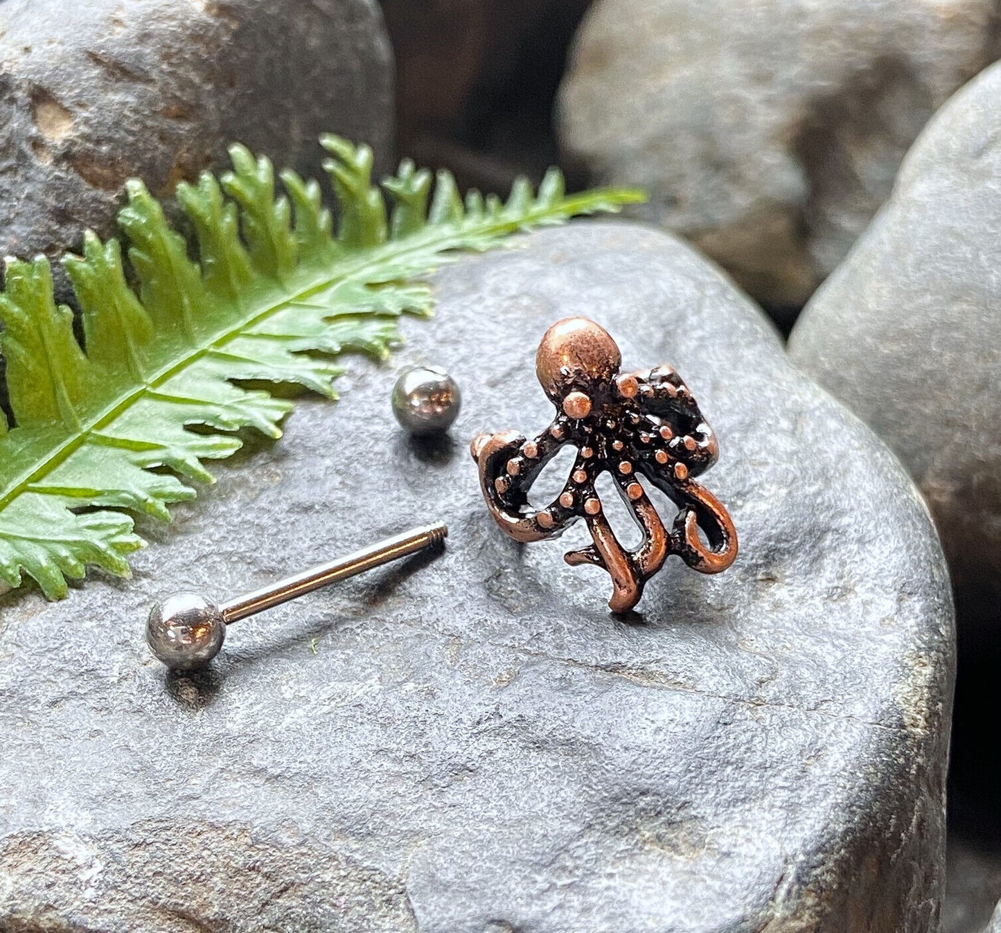 Bronze Plated Octopus Ear Cartilage Ring Helix Cuff Piercing Body Jewelry