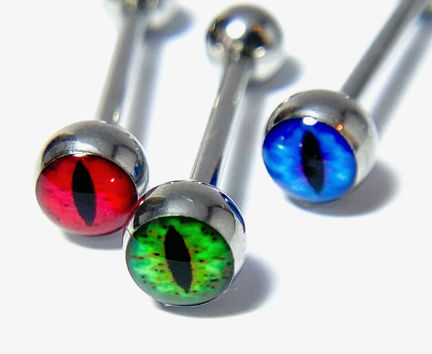 1pc Snake Eye 316L Surgical Steel Barbell Tongue Tounge Ring 14g 5/8" (16mm)