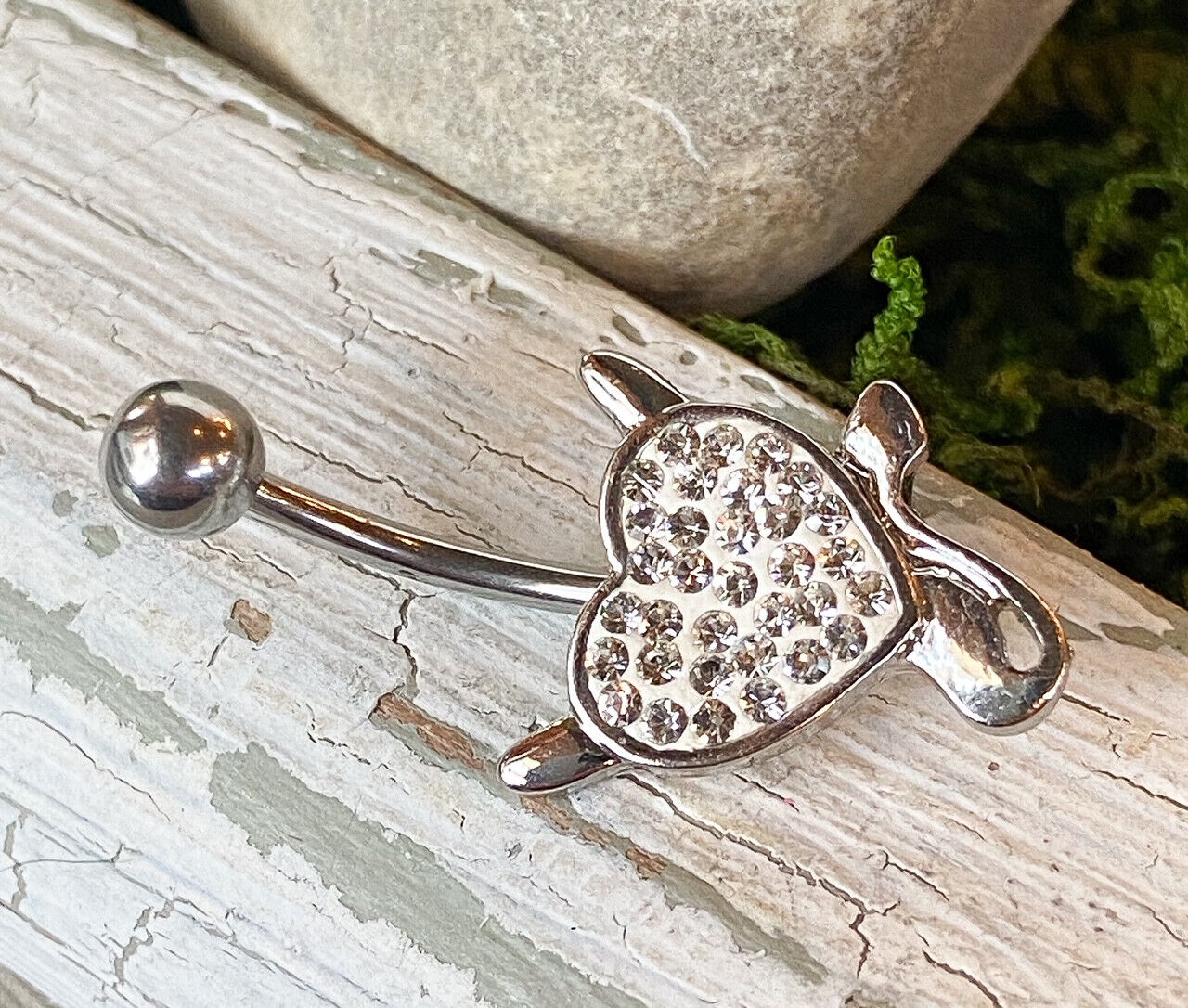 Devils Heart Clear Gem Belly Ring Navel Piercing Pierced Naval