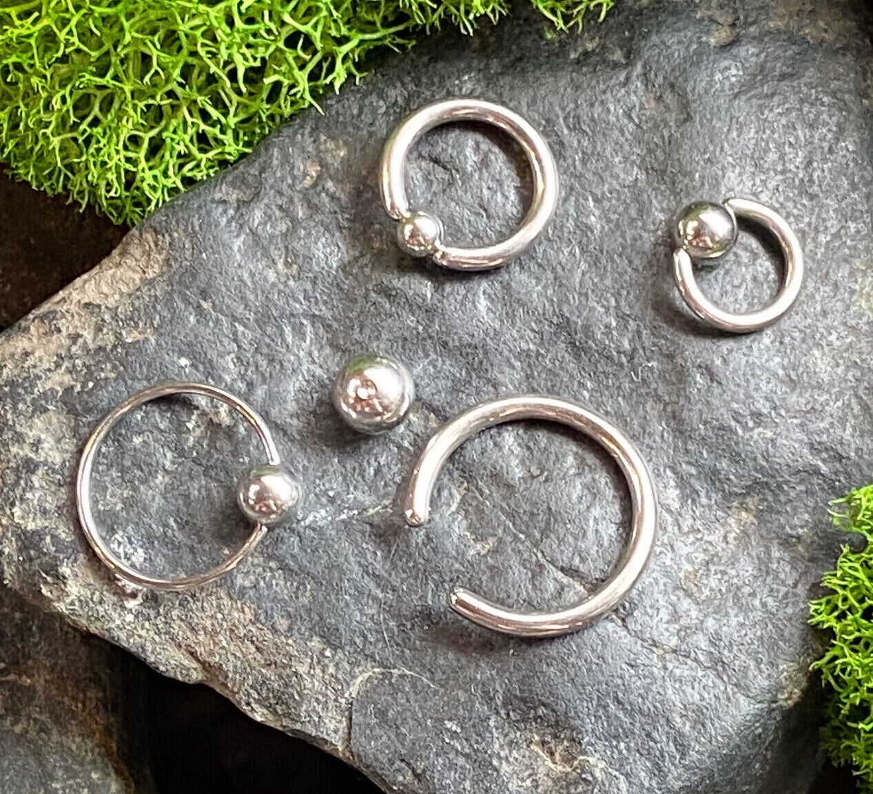 1pc Surgical Steel Captive Bead Ring Nipple Eyebrow CBR 18g, 16g, 14g