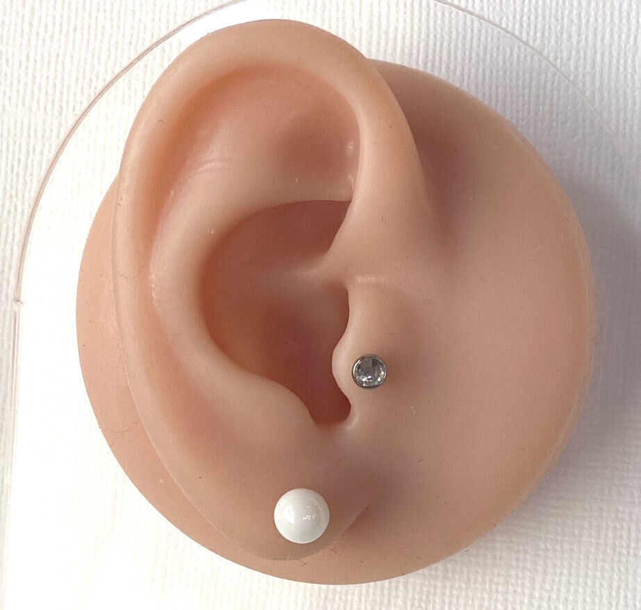 PAIR of All Ceramic Ball Stud Earrings - Choose 4mm or 6mm, Pink, Black or White
