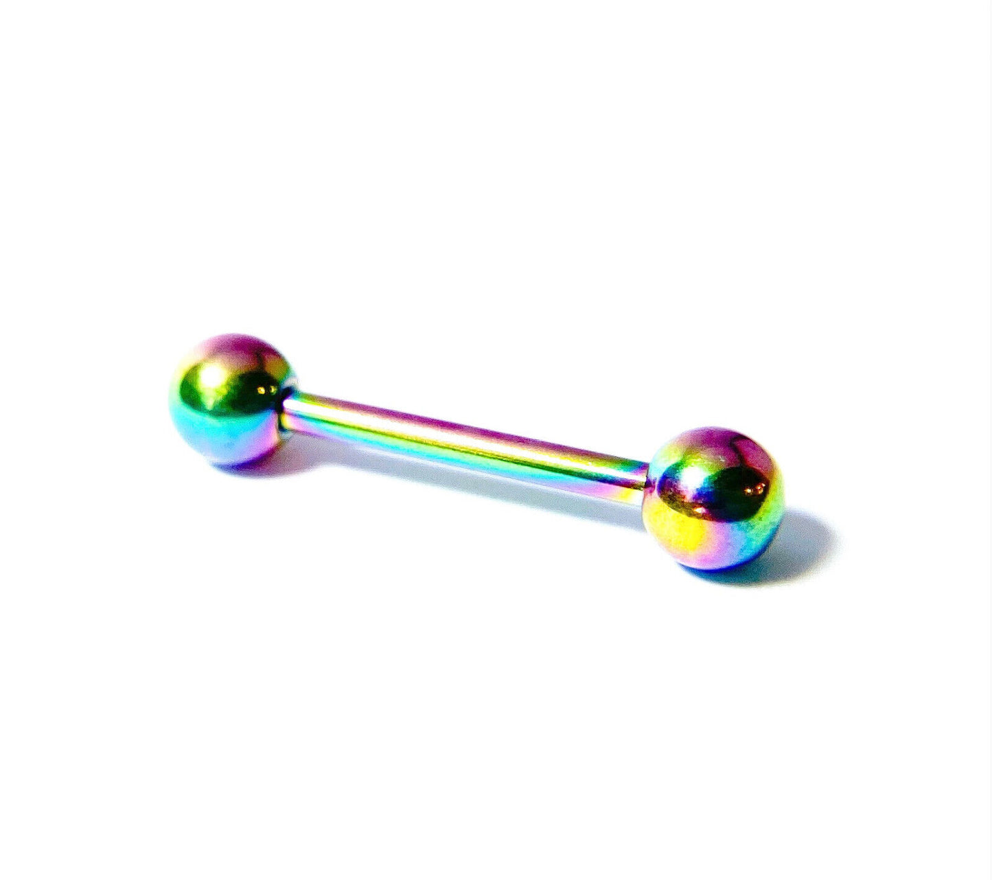 1pc Titanium Straight Barbell Tongue, Industrial, Tragus, Eyebrow, Nipple Ring (Color: Multi-Color)