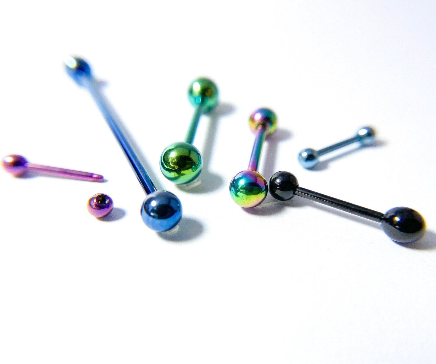 1pc Titanium Straight Barbell Tongue, Industrial, Tragus, Eyebrow, Nipple Ring