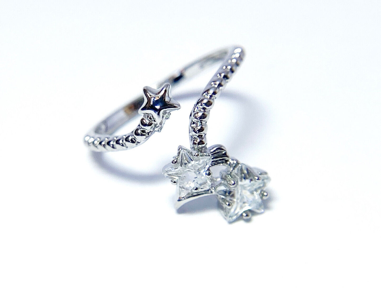 Stars Multi-Paved CZ Gems Adjustable Nail Ring / Toe Ring