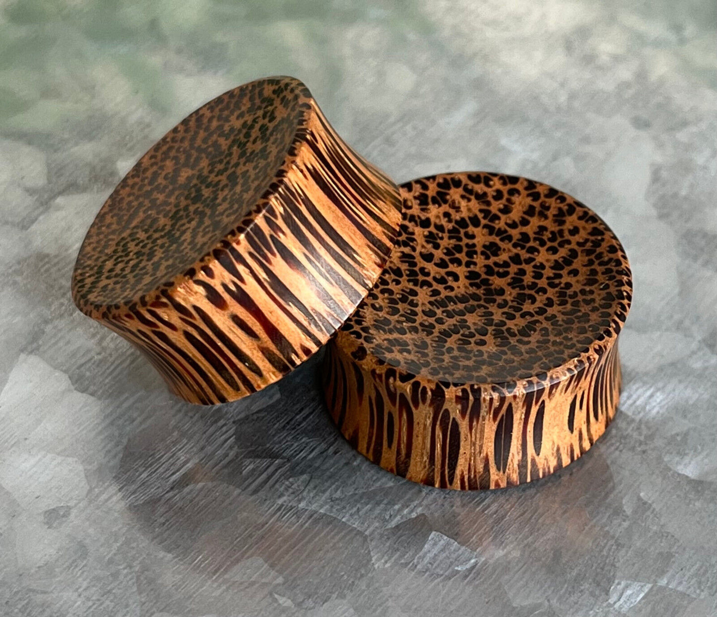 PAIR Concave Coconut Wood Plugs Organic Earlets Gauges Body Jewelry