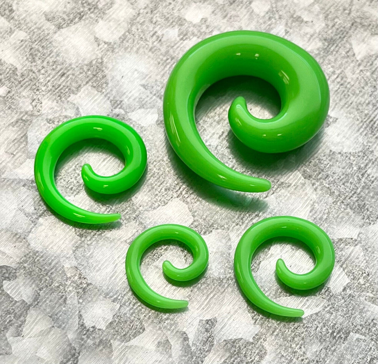 PAIR Neon / Transparent / Solid Color Spiral Tapers Expander Plug Earlet Gauges
