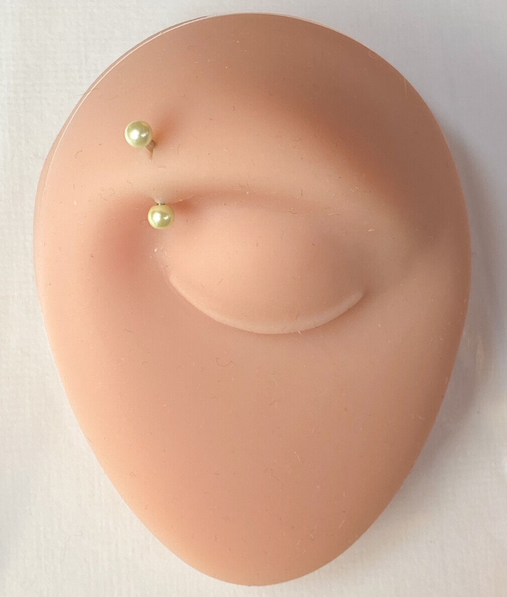 5pc Value Pack Pearlish Coated Acrylic Balls Eyebrow Rings 16g Body Jewelry