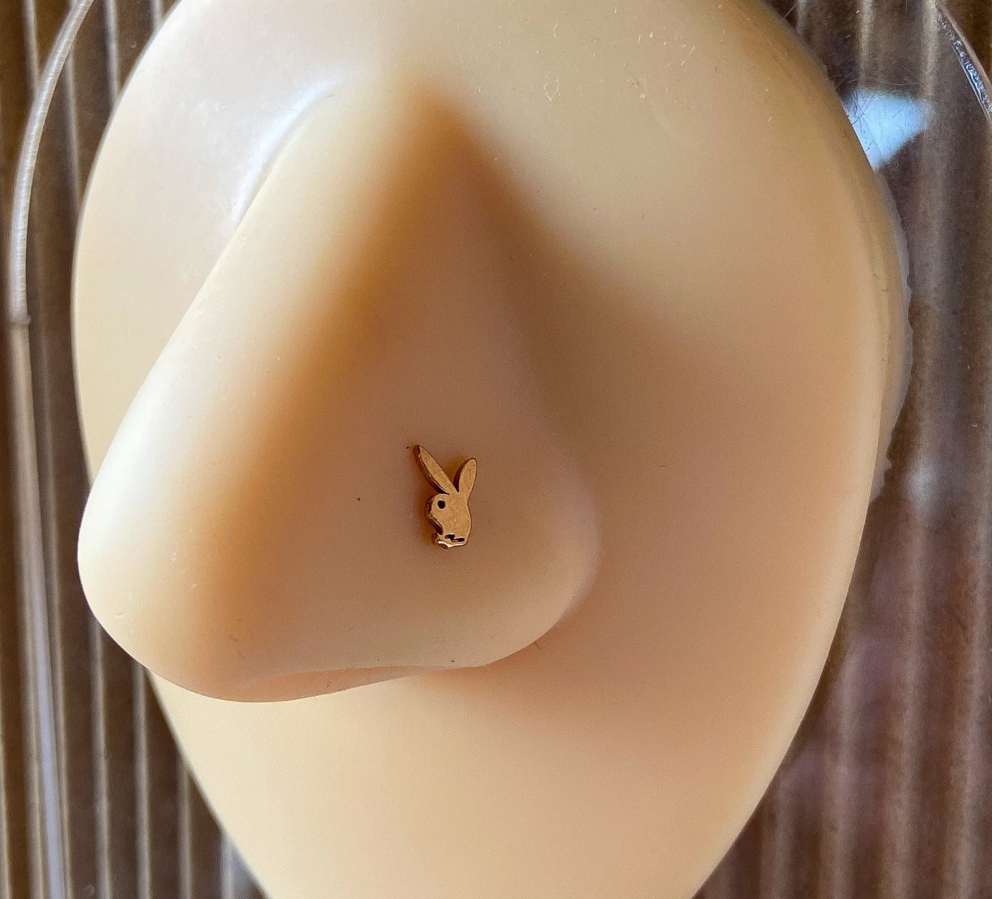 1pc Playboy Bunny Top 20g L-Bend Nose Ring Nostril Steel Officially Licensed