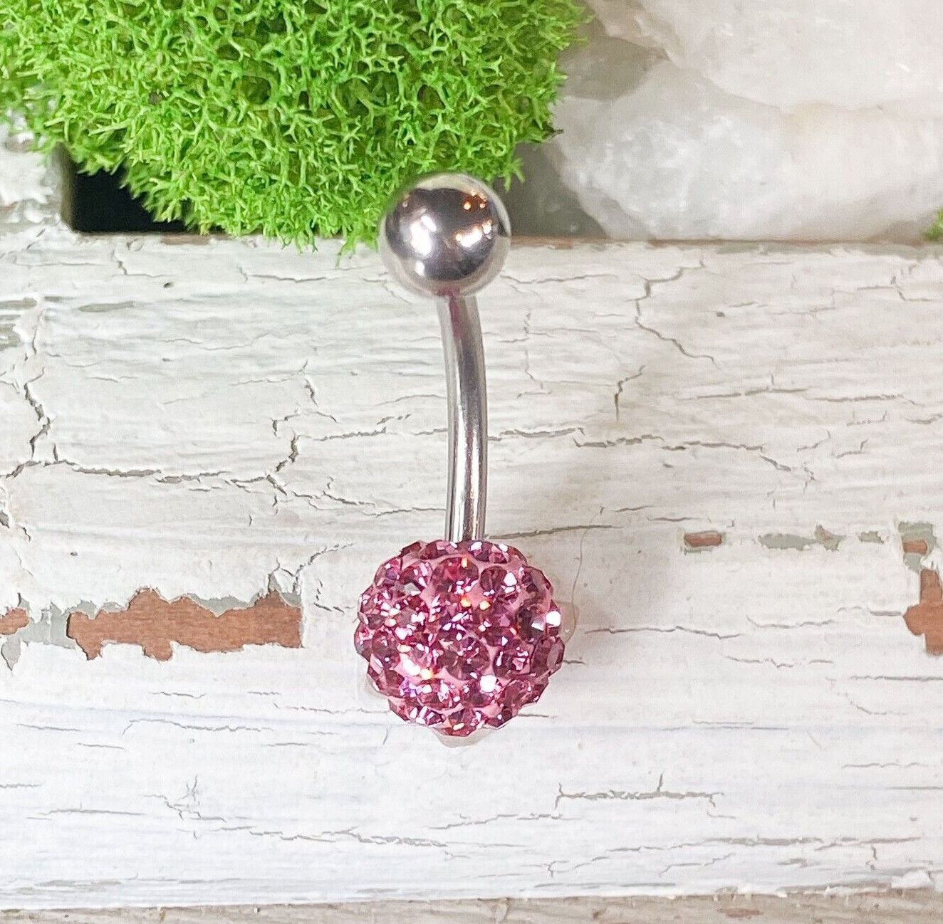 1pc Ferido Gem Ball Belly Ring Navel Piercing Pierced Naval Body Jewelry