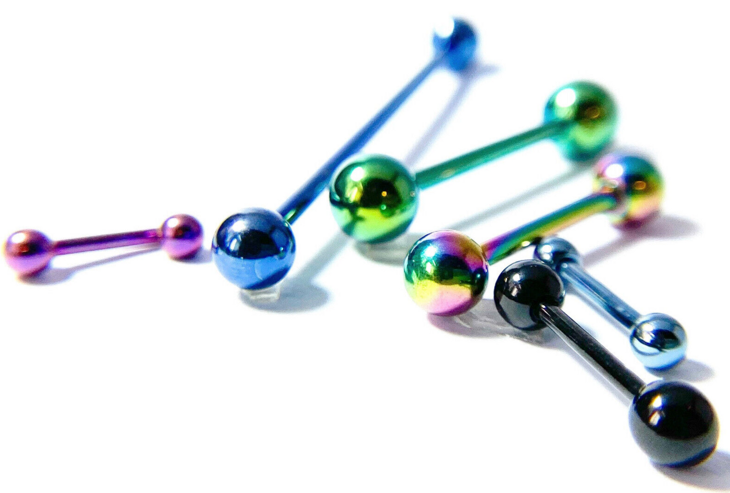 1pc Titanium Straight Barbell Tongue, Industrial, Tragus, Eyebrow, Nipple Ring