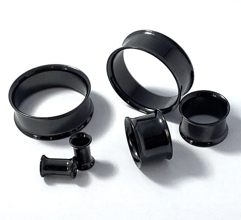 PAIR Solid Implant Grade Titanium Double Flare Tunnels Plugs Gauges Body Jewelry