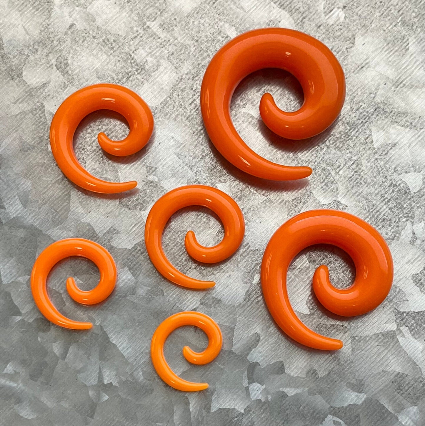 PAIR Neon / Transparent / Solid Color Spiral Tapers Expander Plug Earlet Gauges