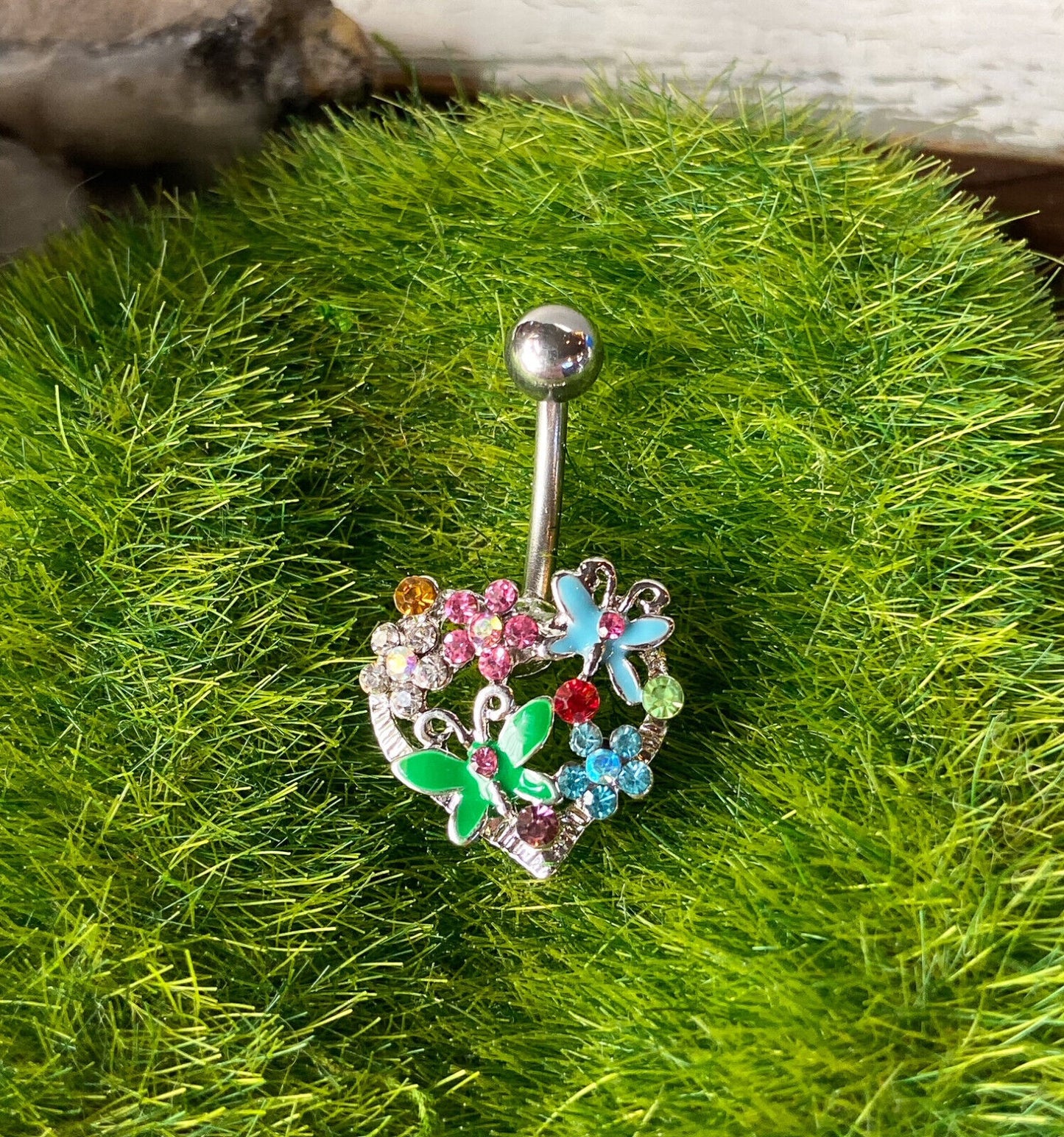 Heart Flower Butterfly Belly Ring Navel Piercing Pierced Naval Body Jewelry
