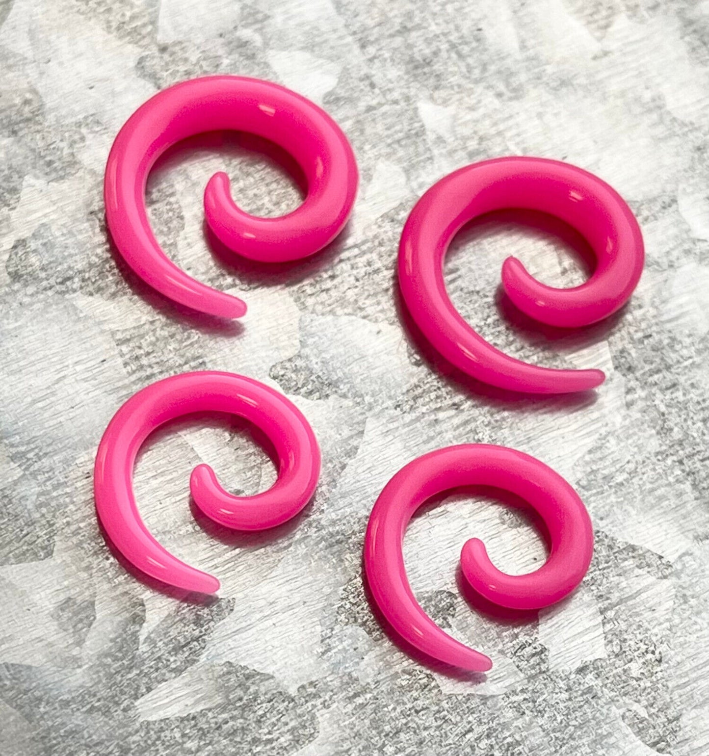 PAIR Neon / Transparent / Solid Color Spiral Tapers Expander Plug Earlet Gauges