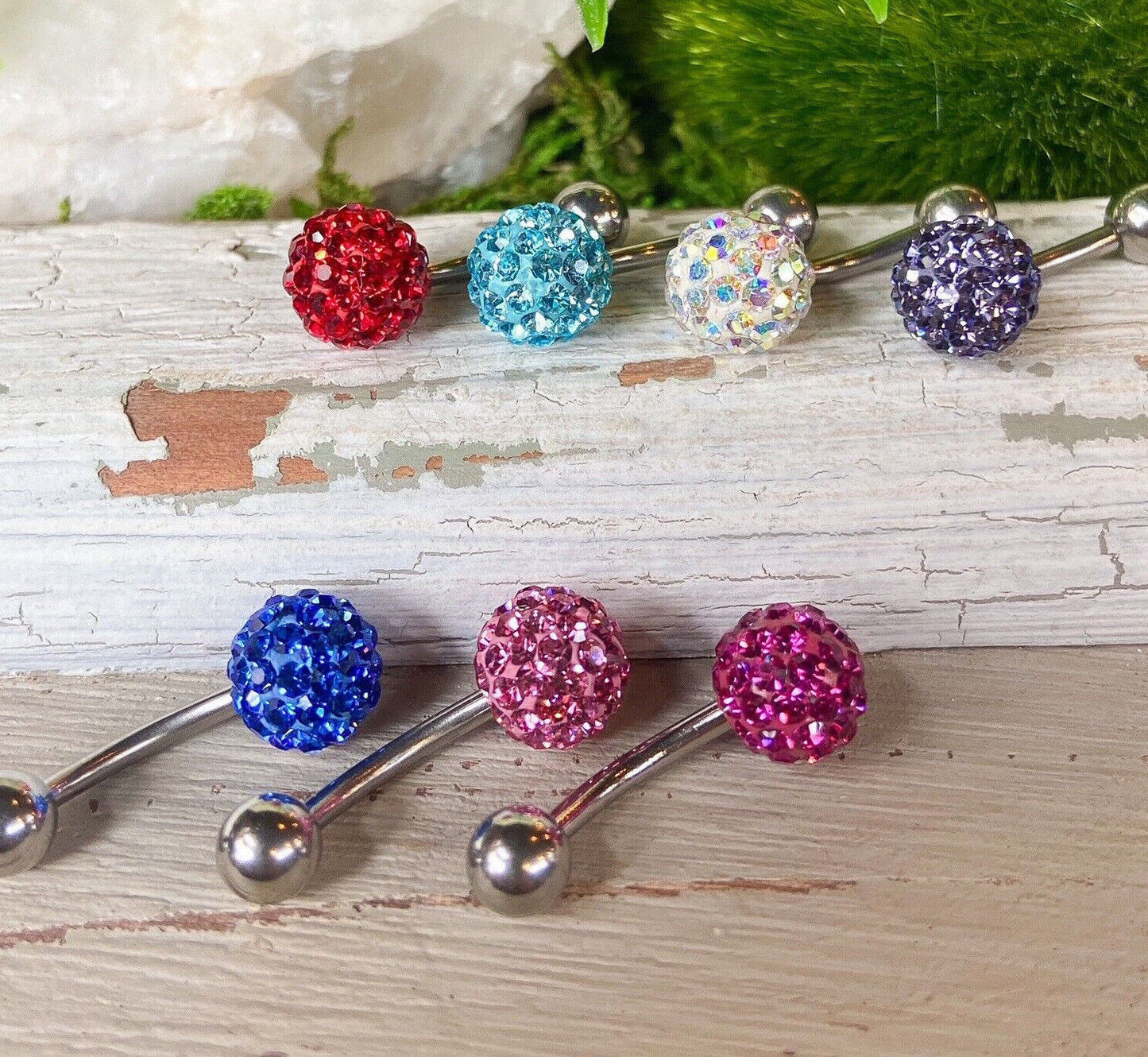 1pc Ferido Gem Ball Belly Ring Navel Piercing Pierced Naval Body Jewelry