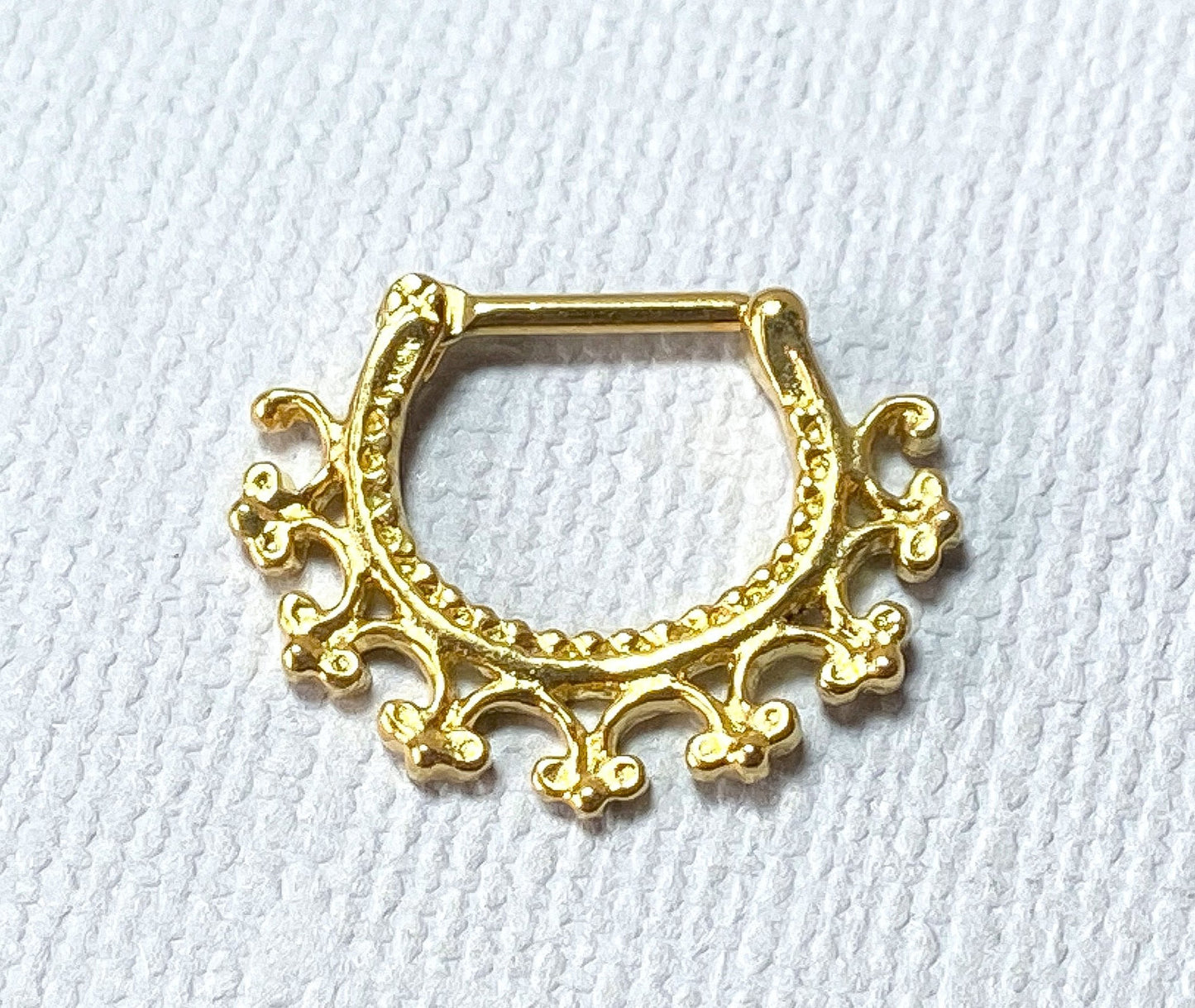 1pc 100% SURGICAL STEEL Tribal Laced Edge Septum Ring Clicker Pierced Nose 16g