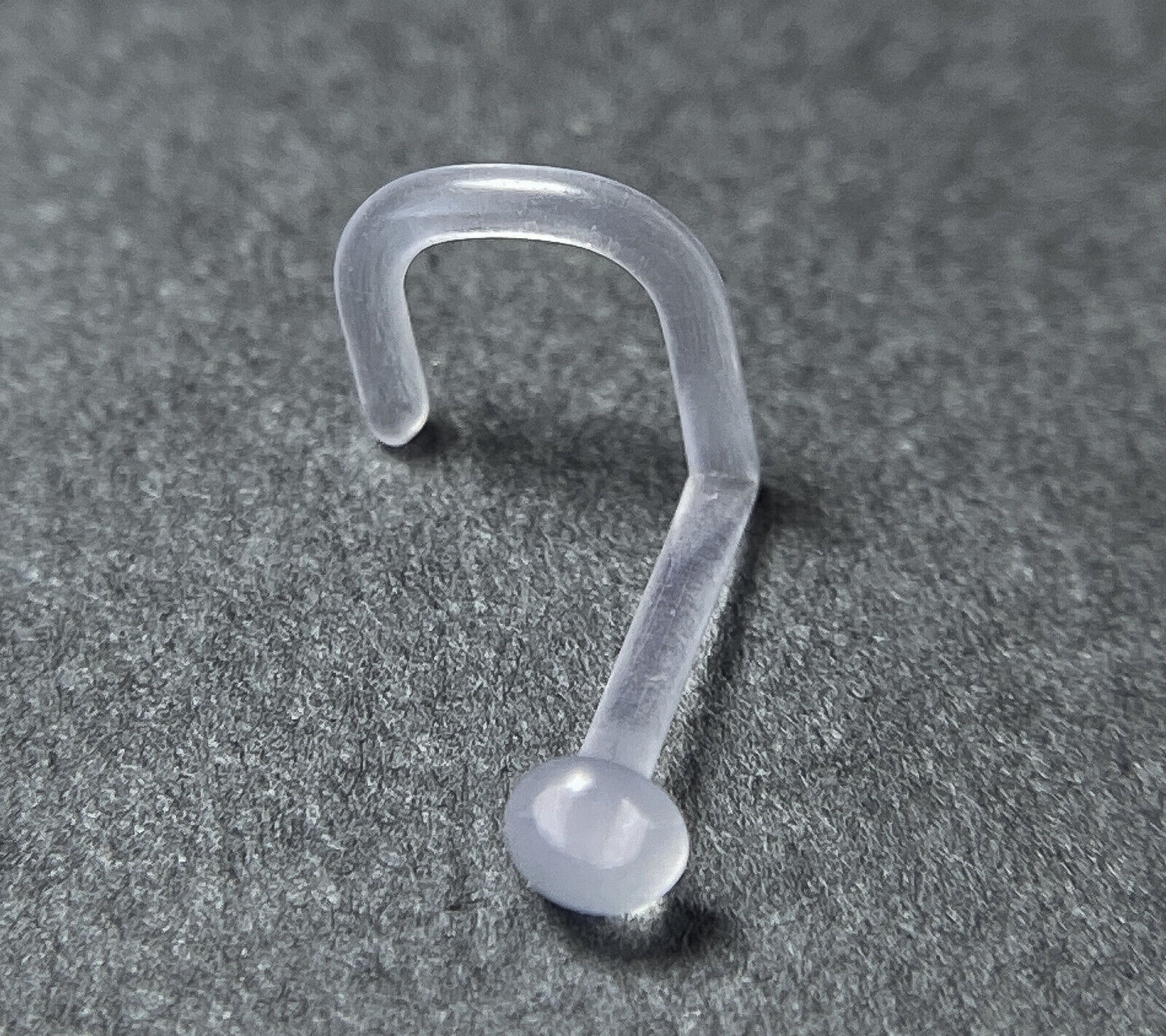 1pc Dome Top Bioflex Nose Ring Retainer Screw Clear 18g NO METAL