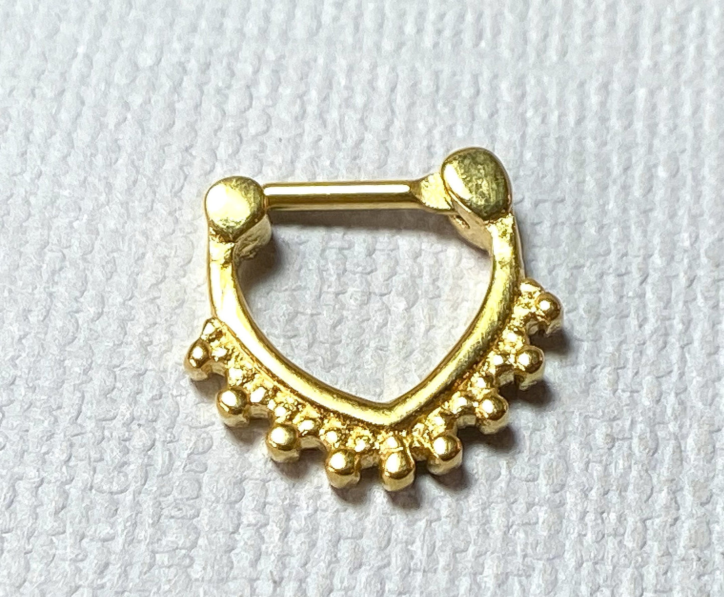 1pc 100% SURGICAL STEEL Triangle Shape Septum Clicker Beaded Nose Ring 14g 16g