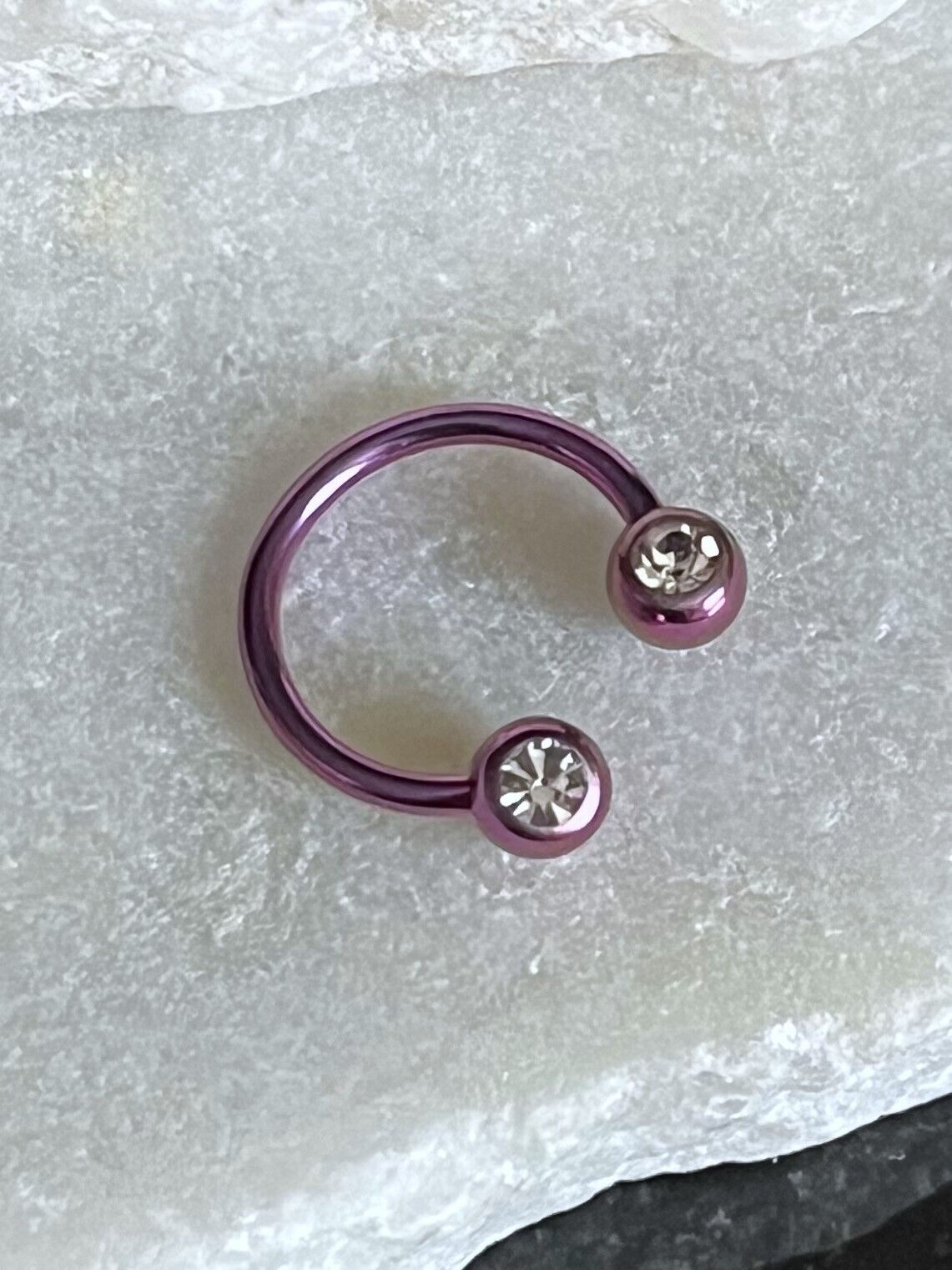 1pc Gemmed Ion Plated Circular Barbell Horseshoe Lip Nipple Septum Ring 16g 14g