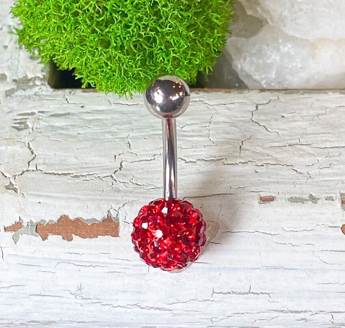 1pc Ferido Gem Ball Belly Ring Navel Piercing Pierced Naval Body Jewelry