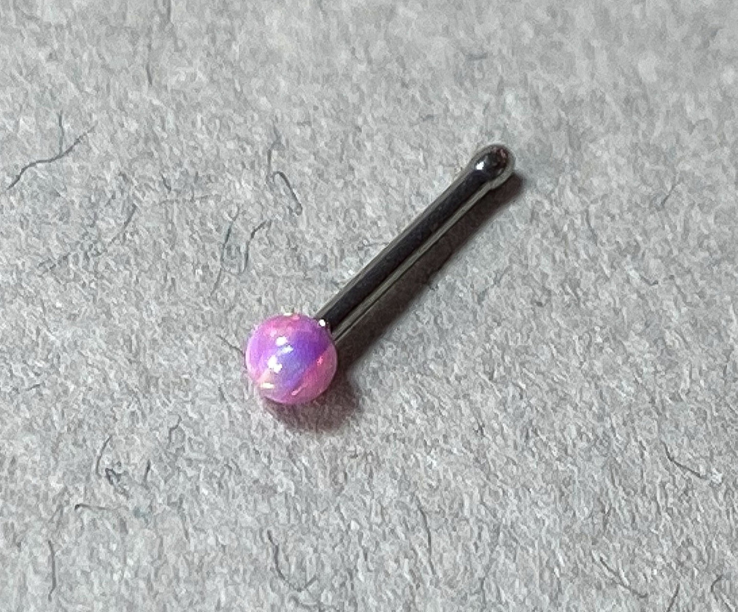 1pc Opal Ball Surgical Steel 20g Nose Stud Bone Ring - choose color