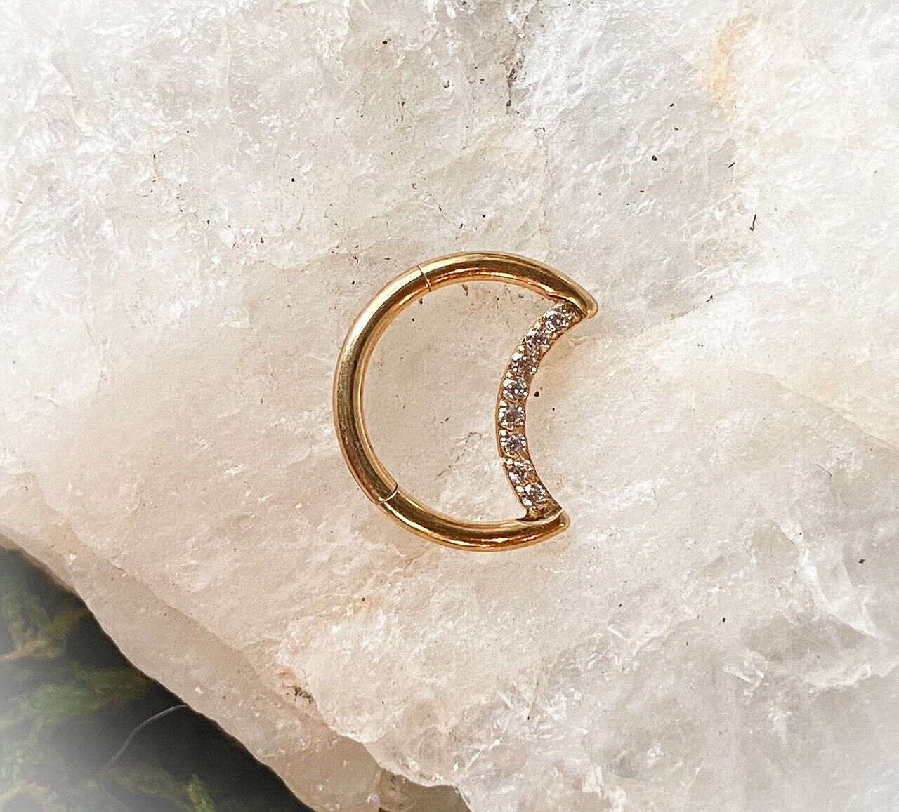 1pc Crescent Moon Hinged Segment Ring Solid Titanium Septum Hoop Helix Daith
