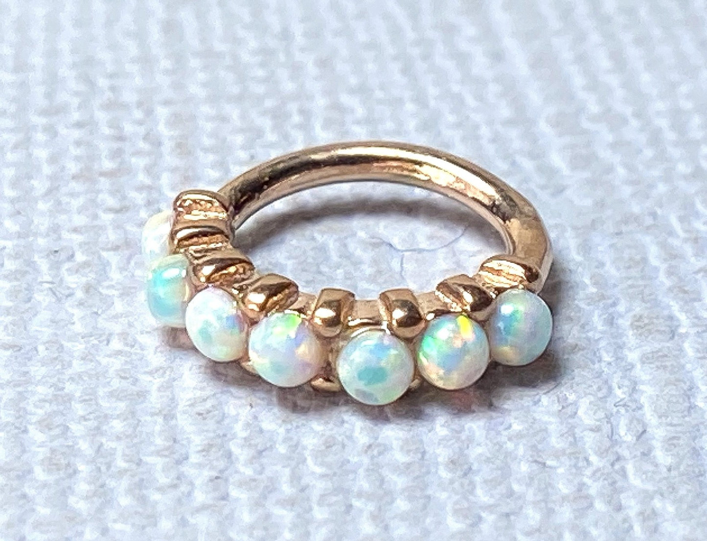 1pc Bendable 7 Opal Hoop Ring Nose Eyebrow Cartilage Rook Daith Helix Tragus