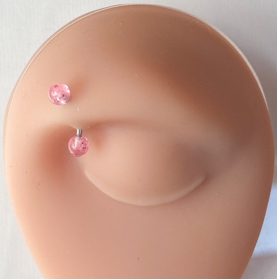 6pc Value Pack Ultra Glitter Acrylic Balls Eyebrow Rings 16g Body Jewelry