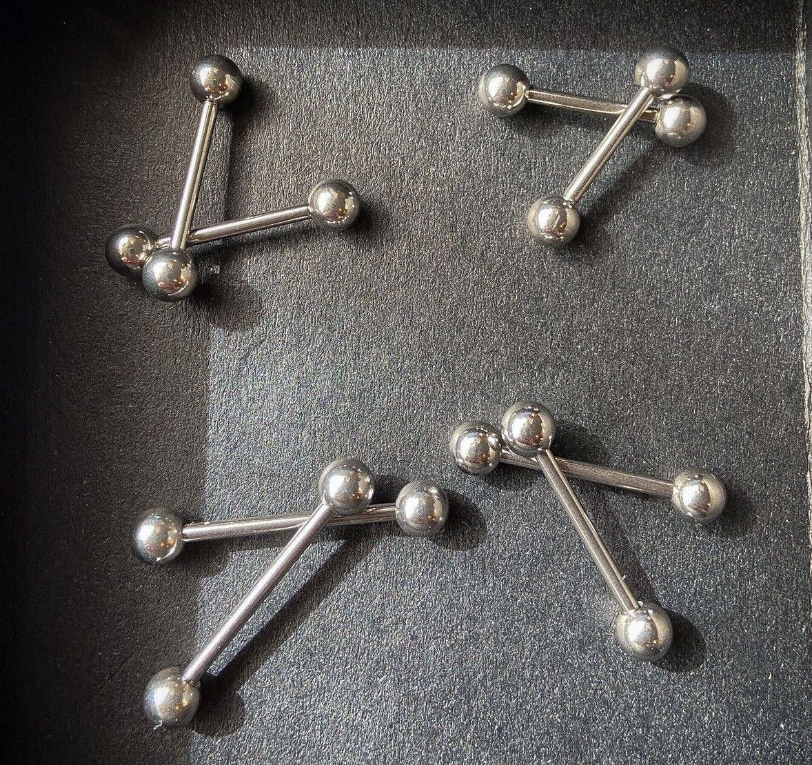 PAIR Nipple Barbells Tongue Rings 14g 316L Surgical Steel - choose your length