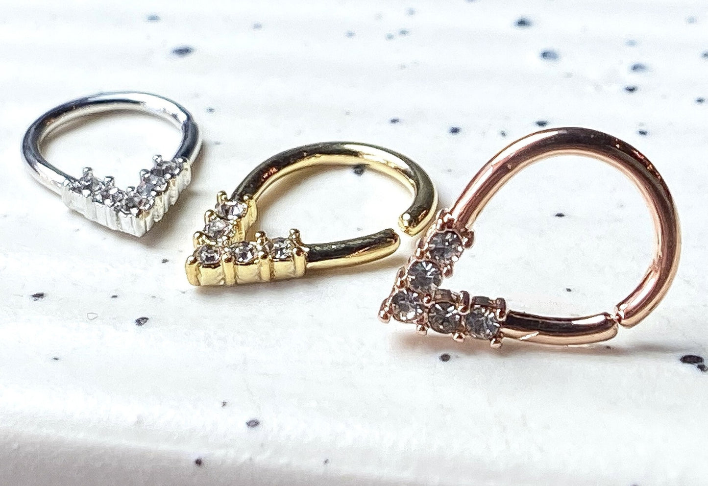 1pc Pear Shaped Bendable Hoop CZ Gem Ring Septum Daith Rook Tragus Ear Cartilage