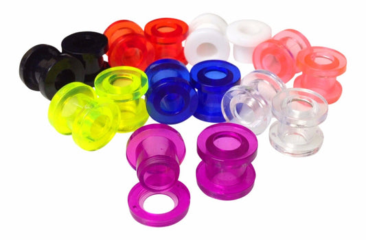 8 PAIR SET of Acrylic Screw Fit Tunnels Plugs Gauges Earlets - choose size