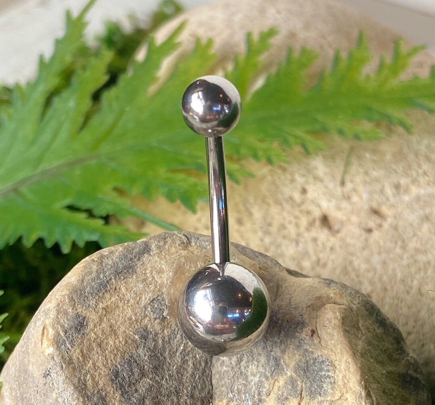 Simple Surgical Steel Double Ball Belly Ring Curved Barbell Pierced Navel