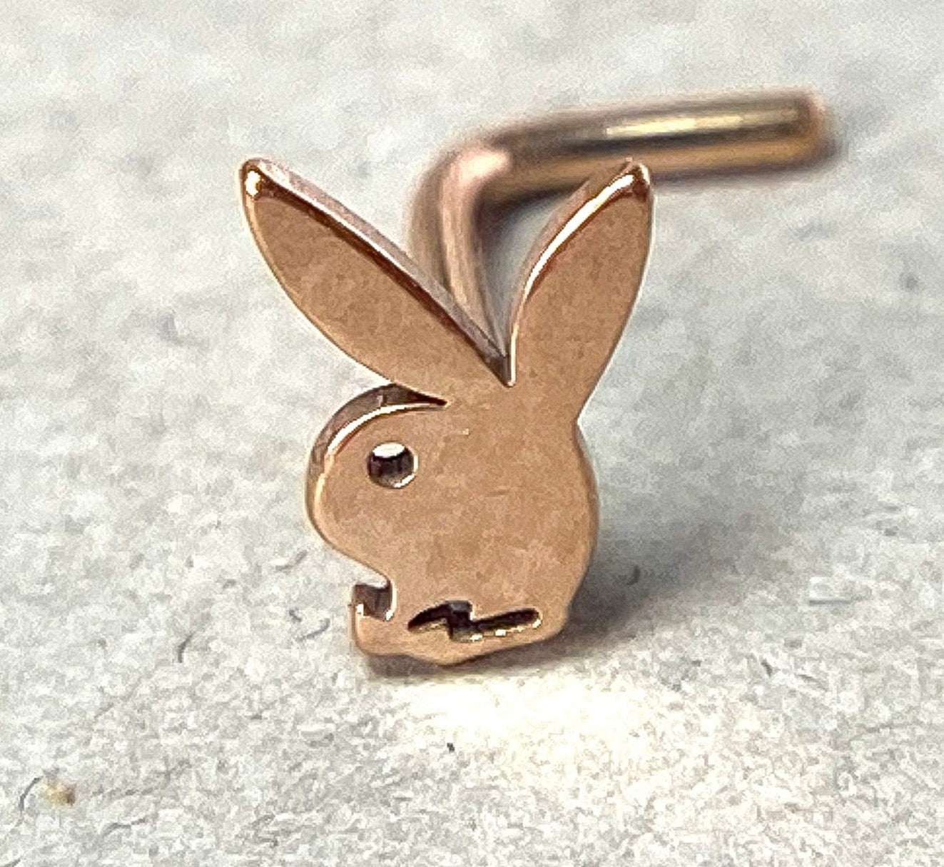 1pc Playboy Bunny Top 20g L-Bend Nose Ring Nostril Steel Officially Licensed