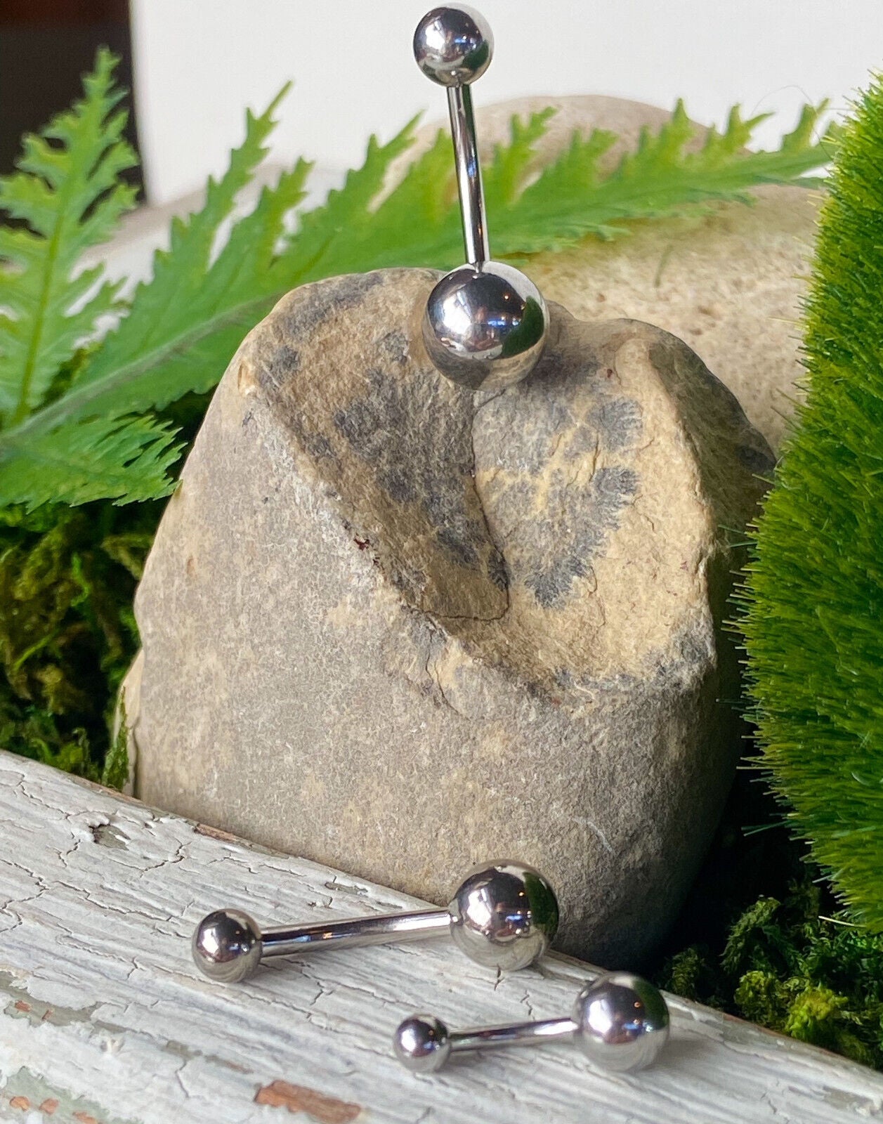 Simple Surgical Steel Double Ball Belly Ring Curved Barbell Pierced Navel
