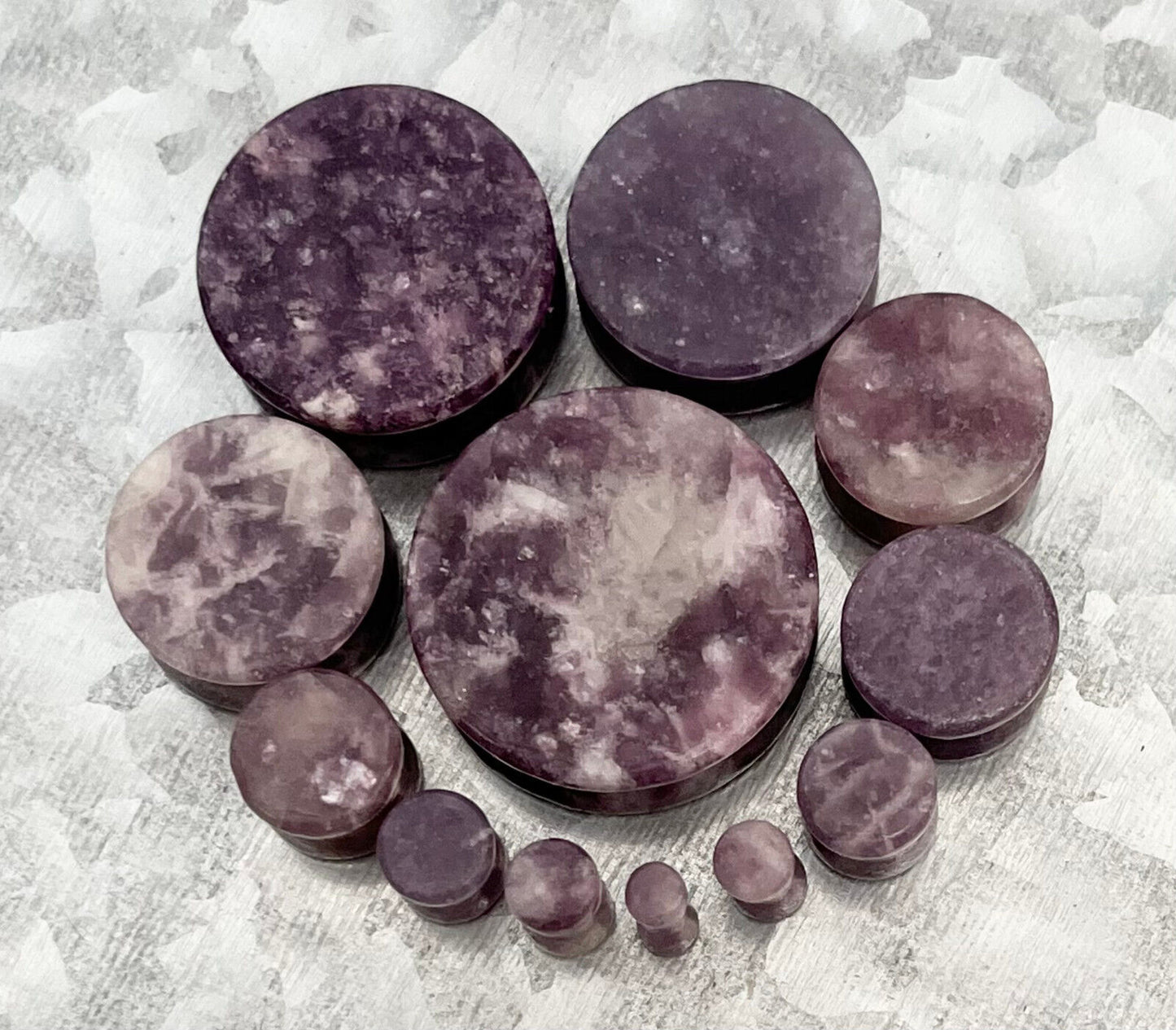 PAIR Moondevite Stone Plugs Gauges Organic Earlets Tunnels Body Jewelry