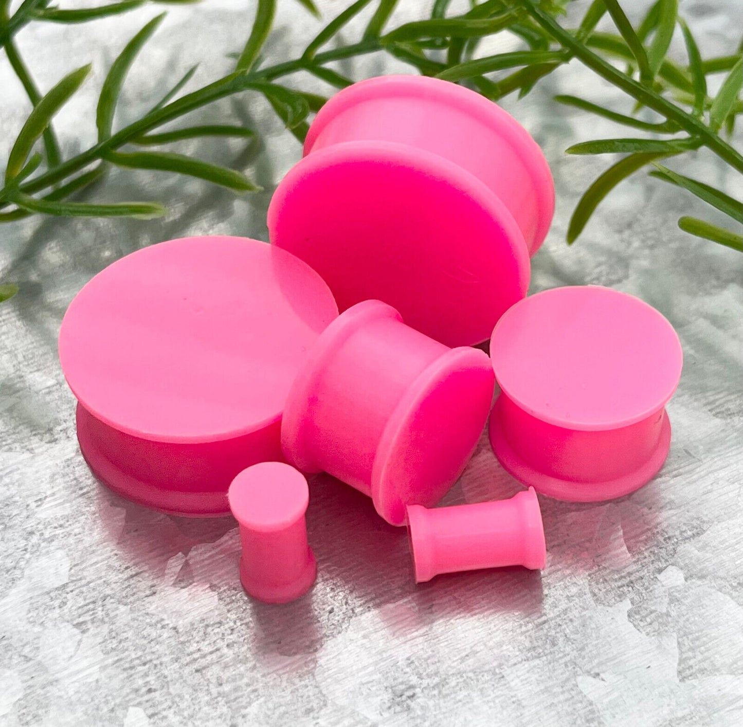 PAIR Solid Silicone Plugs Earlets Gauges 8g 6g 4g 2g 0g 00g + large sizes to 2"